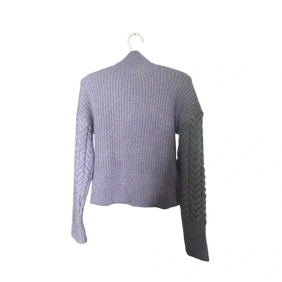 🔴 5 for $40 SALE! 
Kendall Kylie Blue Turtleneck Cropped CableKnit Sweater Sz M - Picture 11 of 14